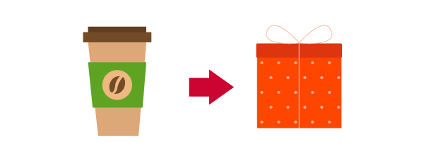 コーヒー一杯を寄付に